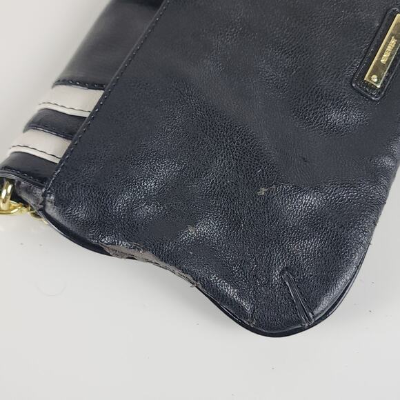 Vintage Nine West Black & White Shoulder Purse Gold Chain Strap & Pink Inside - Picture 10 of 12